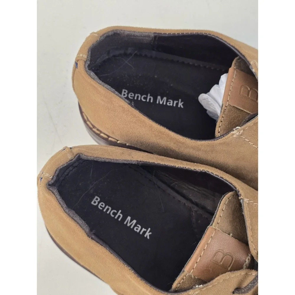 Bench Mark Lace-up‎ Cap Toe Oxford Dress Shoe Brown Suede Tan Mens Size 8.5M